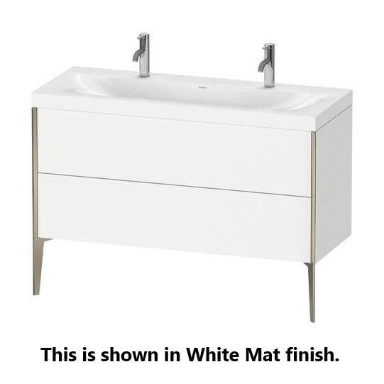 Duravit XViu 47" x 47" x 19" Two Drawer C-Bonded Floorstanding Vanity Kit With One Tap Hole, Chestnut Dark (XV4713OB253C)