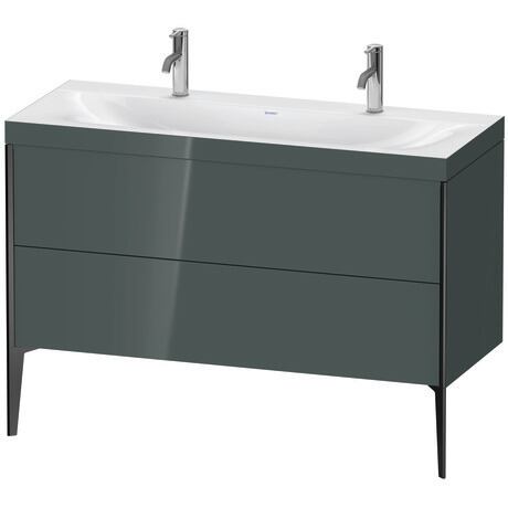 Duravit XViu 47" x 47" x 19" Two Drawer C-Bonded Floorstanding Vanity Kit With One Tap Hole, Dolomite Gray (XV4713OB238C)