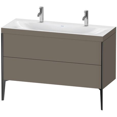 Duravit XViu 47" x 47" x 19" Two Drawer C-Bonded Floorstanding Vanity Kit With One Tap Hole, Flannel Gray (XV4713OB290C)