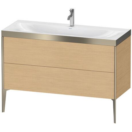 Duravit XViu 47" x 47" x 19" Two Drawer C-Bonded Floorstanding Vanity Kit With One Tap Hole, Natural Oak (XV4712OB130P)