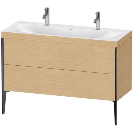 Duravit XViu 47" x 47" x 19" Two Drawer C-Bonded Floorstanding Vanity Kit With One Tap Hole, Natural Oak (XV4713OB230C)
