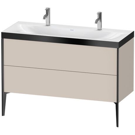 Duravit XViu 47" x 47" x 19" Two Drawer C-Bonded Floorstanding Vanity Kit With One Tap Hole, Taupe (XV4713OB291P)