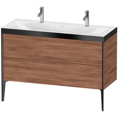 Duravit XViu 47" x 47" x 19" Two Drawer C-Bonded Floorstanding Vanity Kit With One Tap Hole, Walnut (XV4713OB279P)