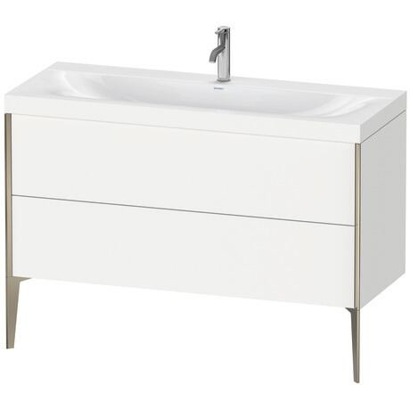 Duravit XViu 47" x 47" x 19" Two Drawer C-Bonded Floorstanding Vanity Kit With One Tap Hole, White (XV4712OB118C)