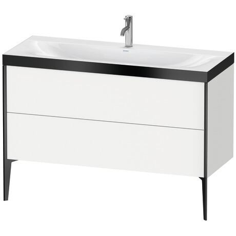 Duravit XViu 47" x 47" x 19" Two Drawer C-Bonded Floorstanding Vanity Kit With One Tap Hole, White (XV4712OB218P)