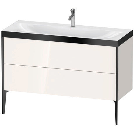 Duravit XViu 47" x 47" x 19" Two Drawer C-Bonded Floorstanding Vanity Kit With One Tap Hole, White (XV4712OB222P)