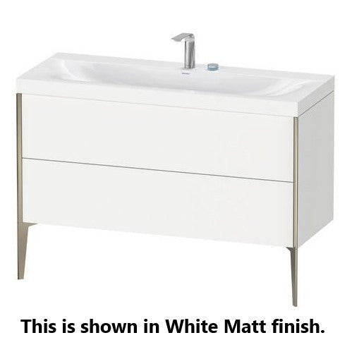 Duravit XViu 47" x 47" x 19" Two Drawer C-Bonded Floorstanding Vanity Kit With Two Tap Holes, Stone Blue (XV4712EB247P)