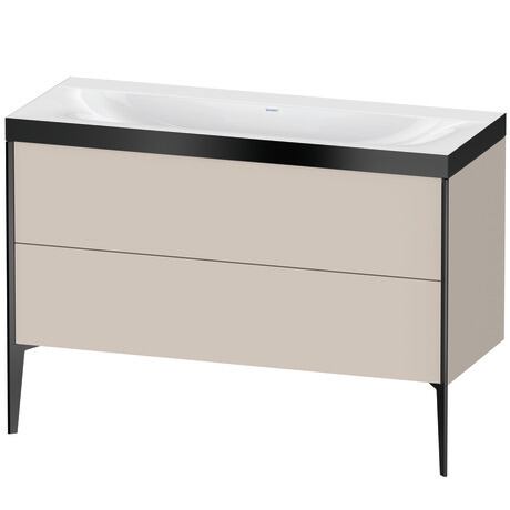 Duravit XViu 47" x 47" x 19" Two Drawer C-Bonded Floorstanding Vanity Kit Without Tap Hole, Taupe (XV4712NB291P)