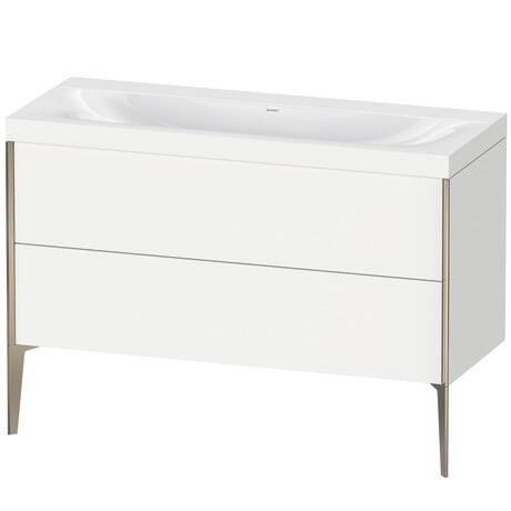 Duravit XViu 47" x 47" x 19" Two Drawer C-Bonded Floorstanding Vanity Kit Without Tap Hole, White (XV4712NB118C)