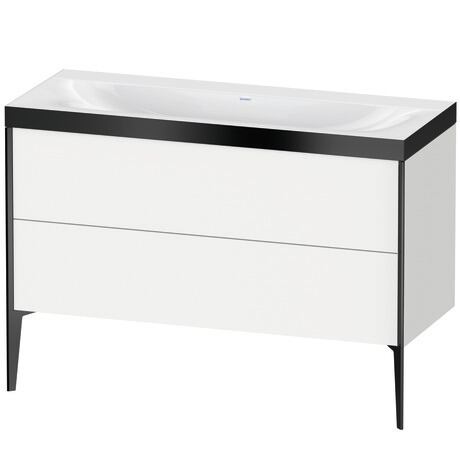 Duravit XViu 47" x 47" x 19" Two Drawer C-Bonded Floorstanding Vanity Kit Without Tap Hole, White (XV4712NB218P)