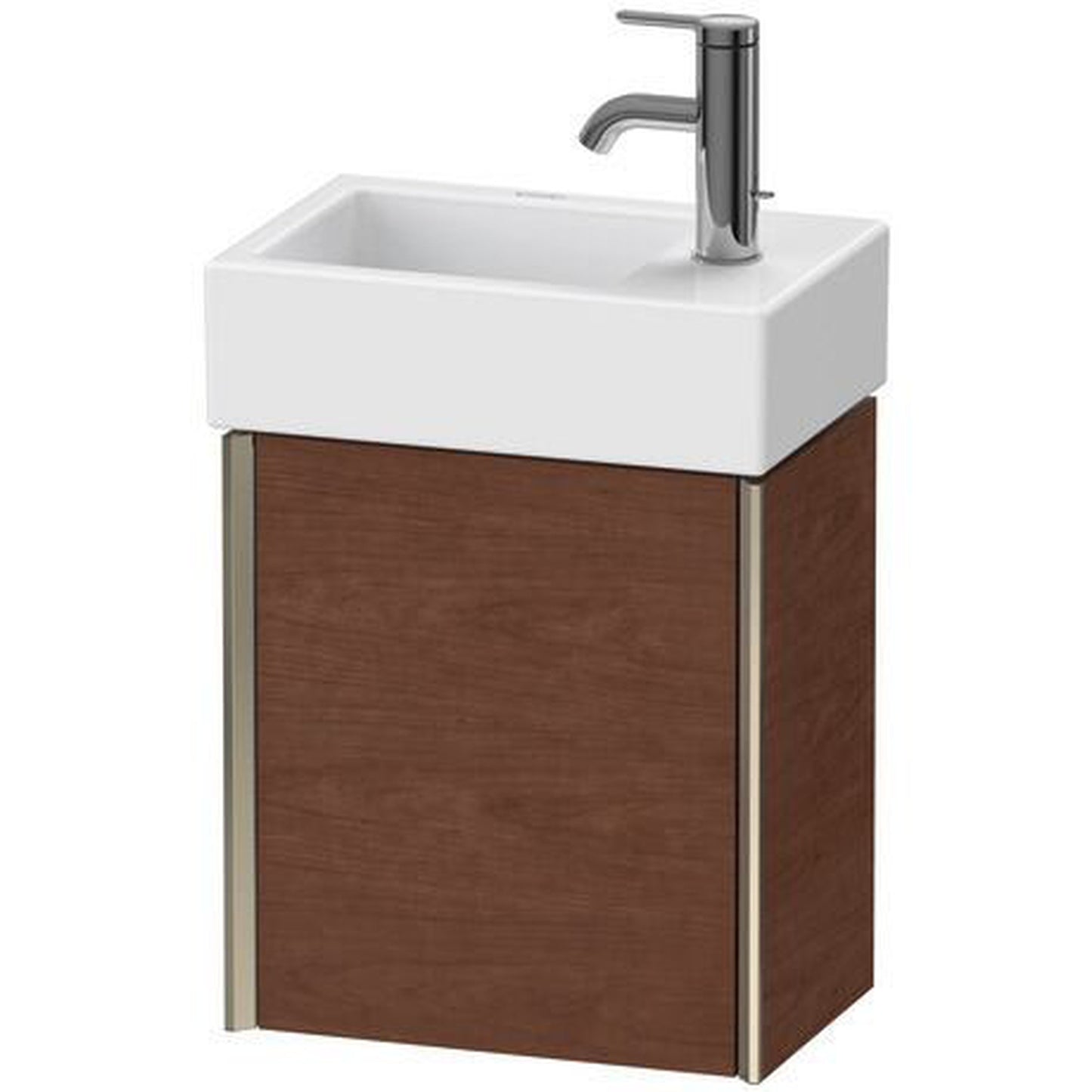 Duravit Xviu 14" x 16" x 9" One Door Wall-Mount Vanity Unit With Left Hinge, American Walnut (XV4230LB113)