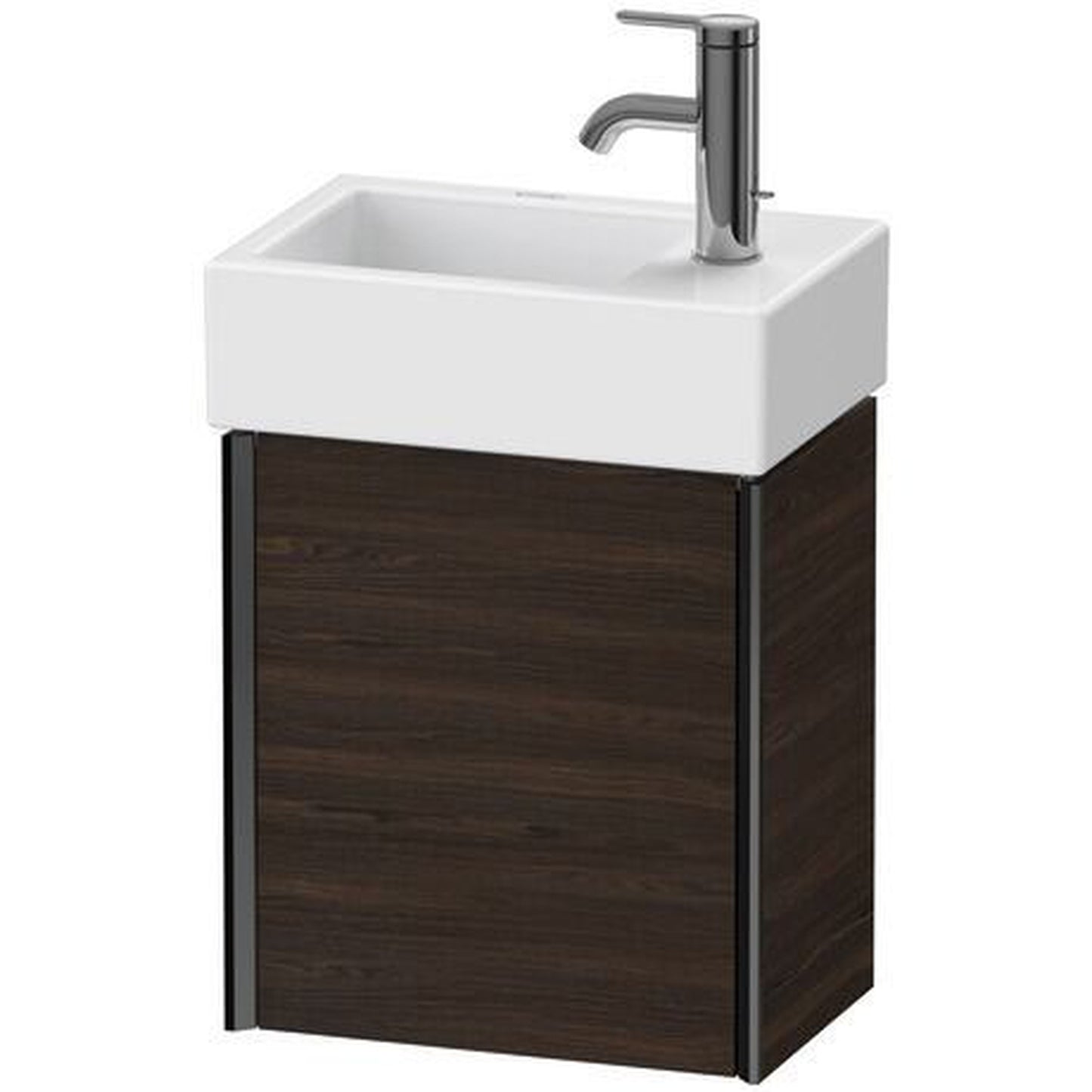 Duravit Xviu 14" x 16" x 9" One Door Wall-Mount Vanity Unit With Left Hinge, Brushed Walnut Real Wood Veneer (XV4230LB269)
