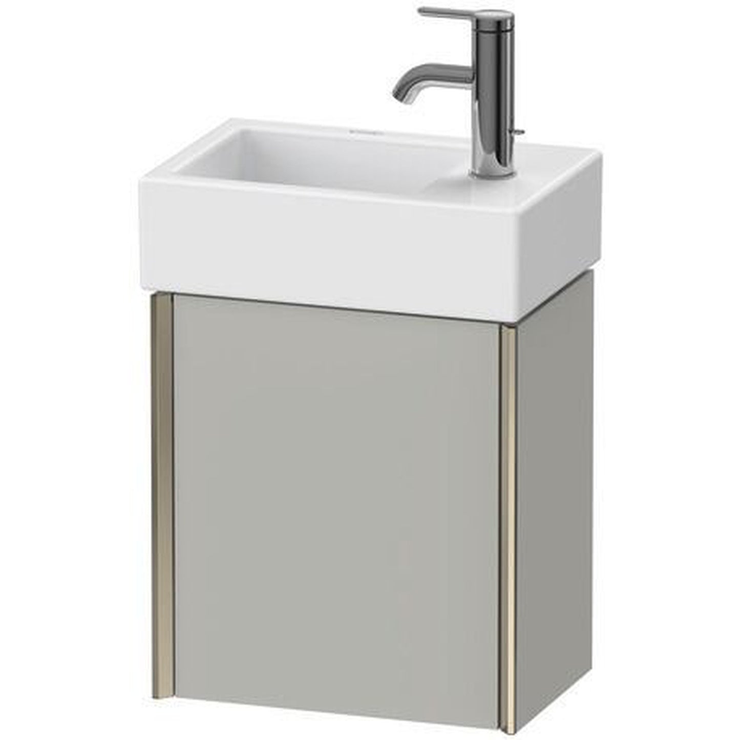 Duravit Xviu 14" x 16" x 9" One Door Wall-Mount Vanity Unit With Left Hinge, Concrete Grey Matt (XV4230LB107)