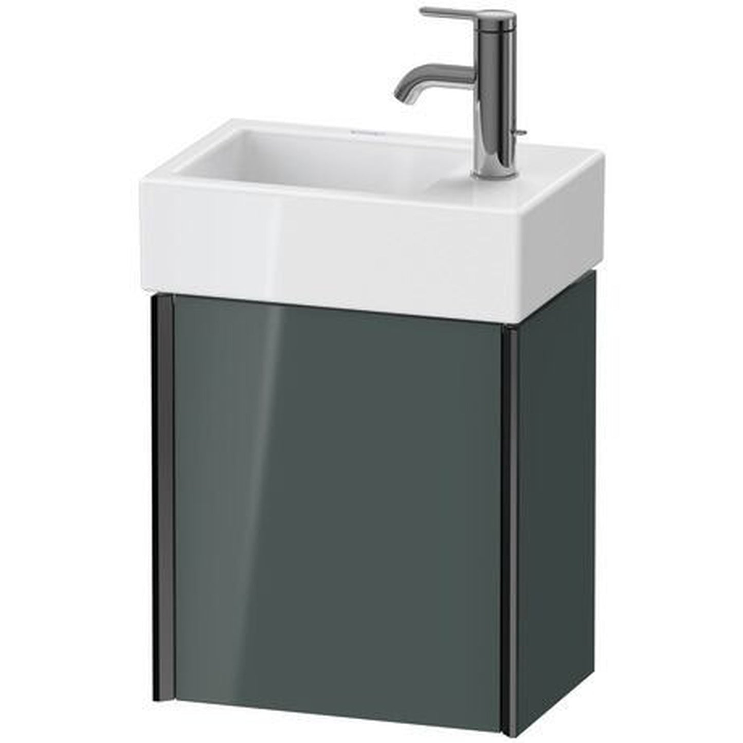 Duravit Xviu 14" x 16" x 9" One Door Wall-Mount Vanity Unit With Left Hinge, Dolomiti Grey High Gloss Lacquer (XV4230LB238)
