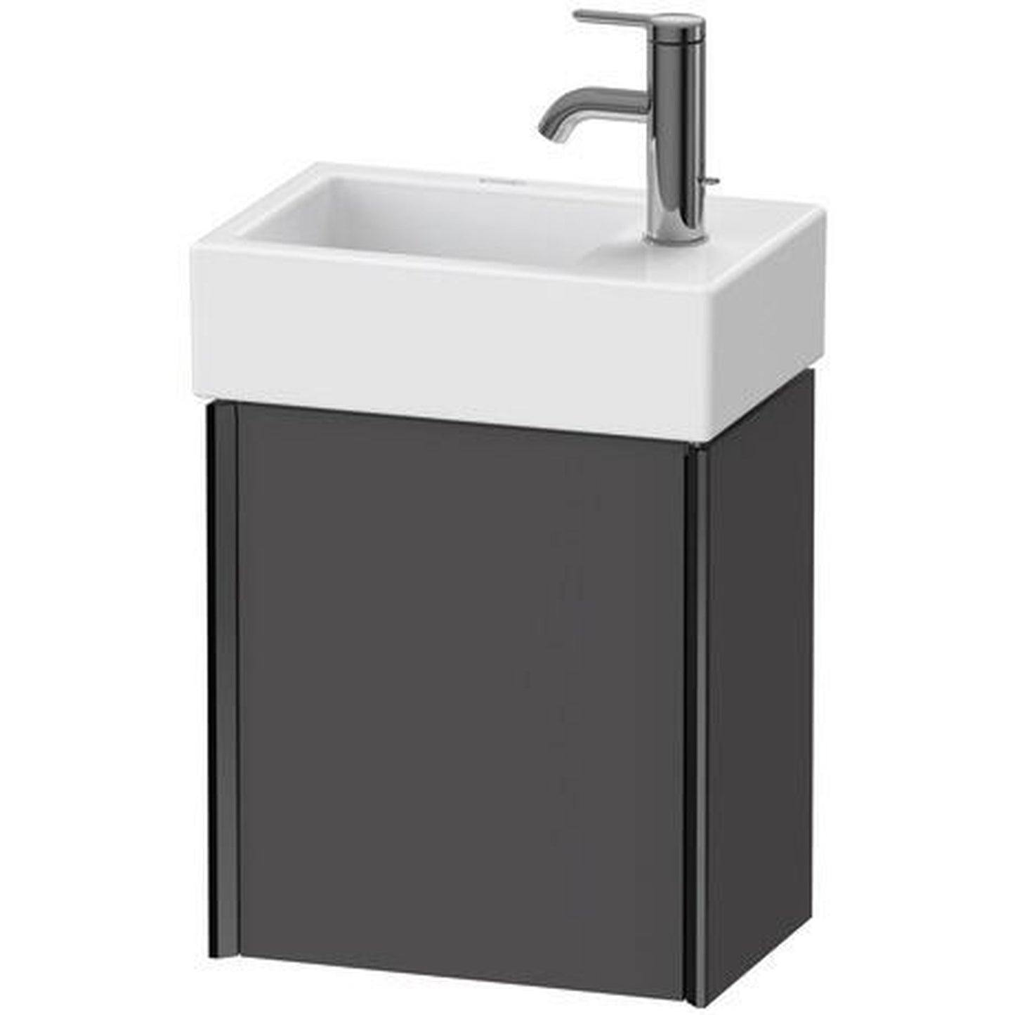 Duravit Xviu 14" x 16" x 9" One Door Wall-Mount Vanity Unit With Left Hinge, Graphite Matt (XV4230LB249)