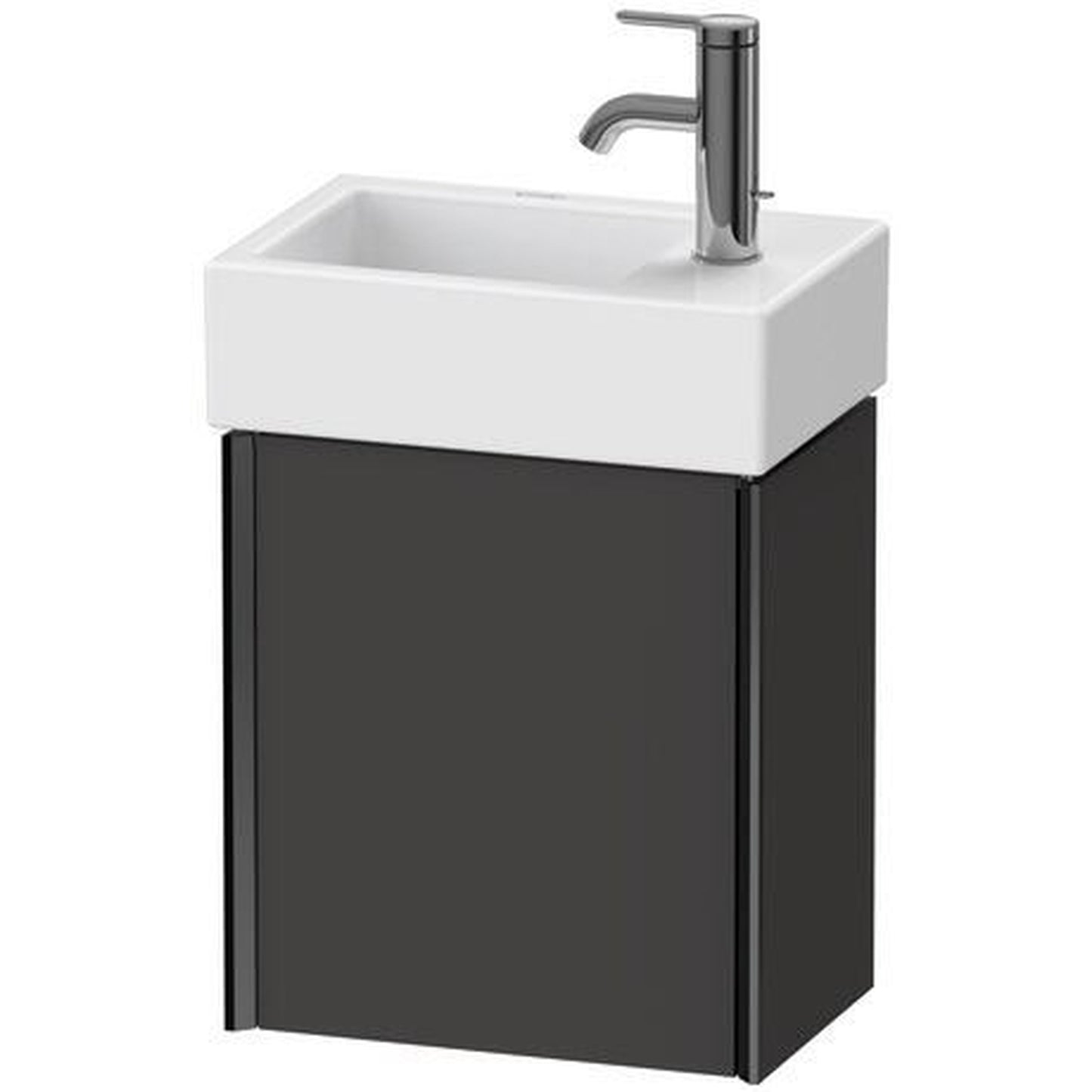 Duravit Xviu 14" x 16" x 9" One Door Wall-Mount Vanity Unit With Left Hinge, Graphite Super Matt (XV4230LB280)
