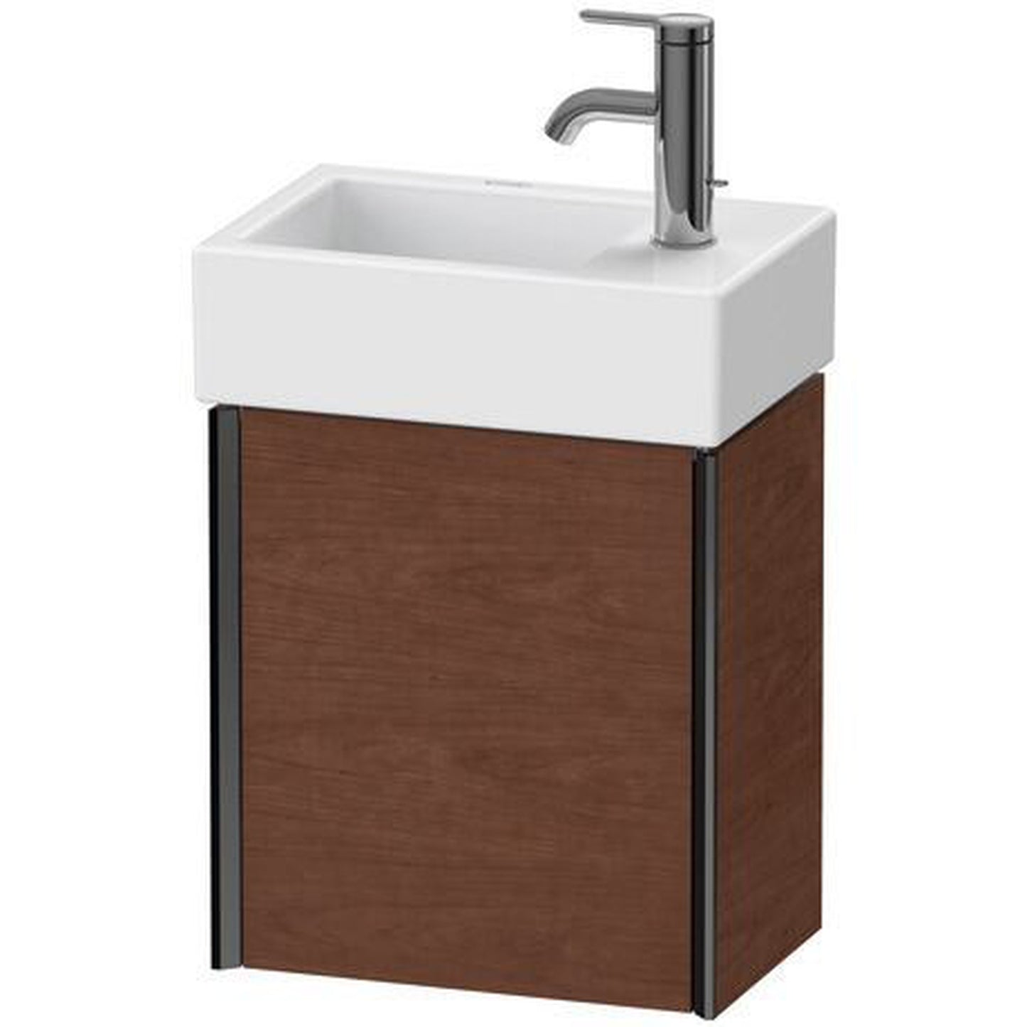 Duravit Xviu 14" x 16" x 9" One Door Wall-Mount Vanity Unit With Right Hinge, American Walnut (XV4230RB213)