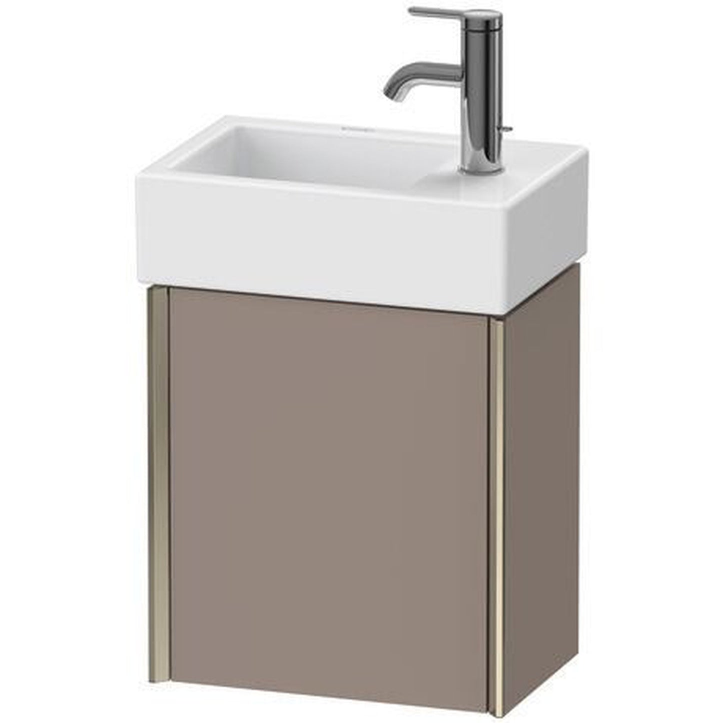 Duravit Xviu 14" x 16" x 9" One Door Wall-Mount Vanity Unit With Right Hinge, Basalt Matt (XV4230RB143)
