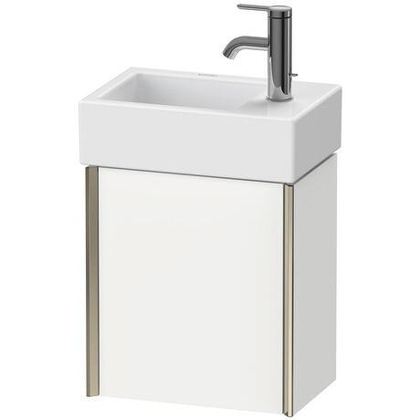 Duravit Xviu 14" x 16" x 9" One Door Wall-Mount Vanity Unit With Right Hinge, White Matt (XV4230RB118)