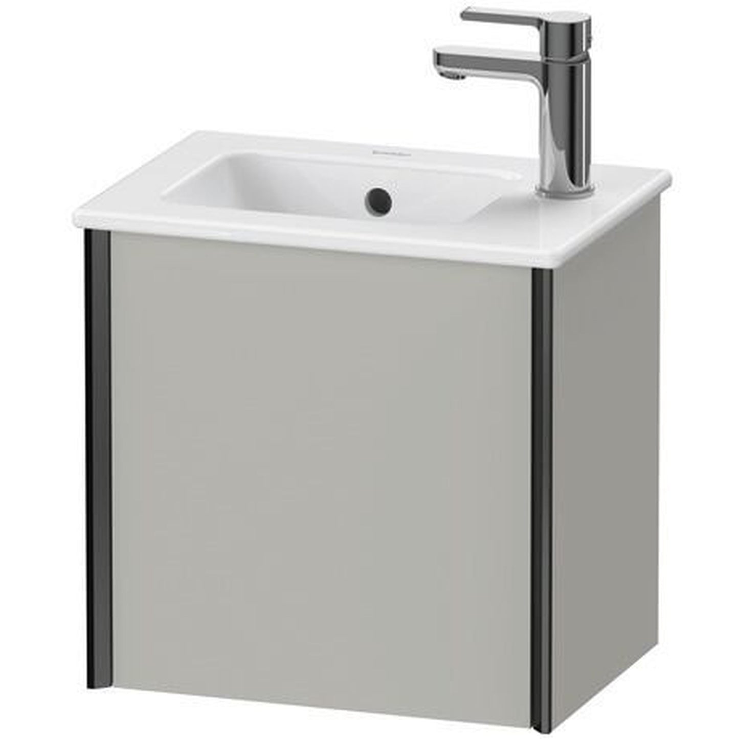 Duravit Xviu 16" x 16" x 11" One Door Wall-Mount Vanity Unit With Left Hinge, Concrete Grey Matt (XV4024LB207)