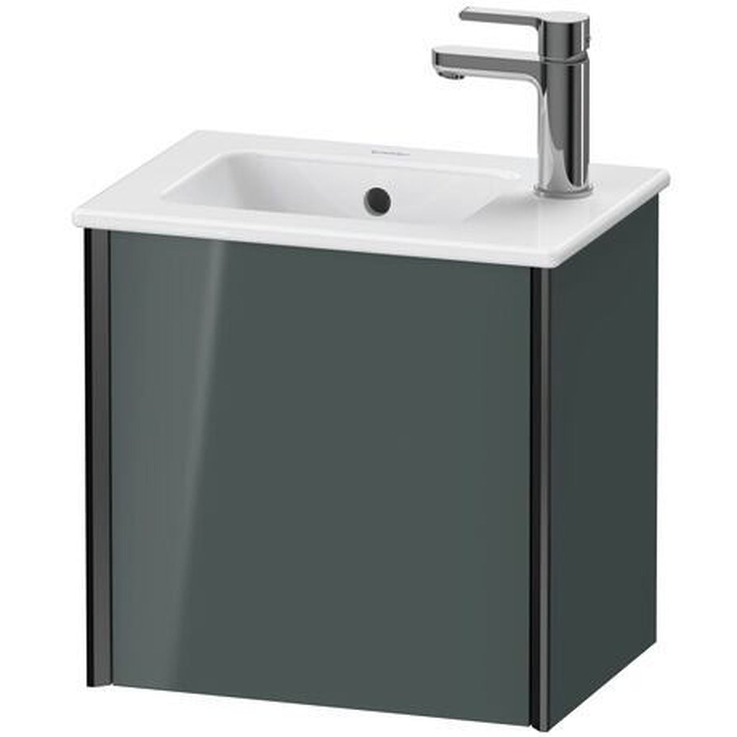 Duravit Xviu 16" x 16" x 11" One Door Wall-Mount Vanity Unit With Left Hinge, Dolomiti Grey High Gloss Lacquer (XV4024LB238)
