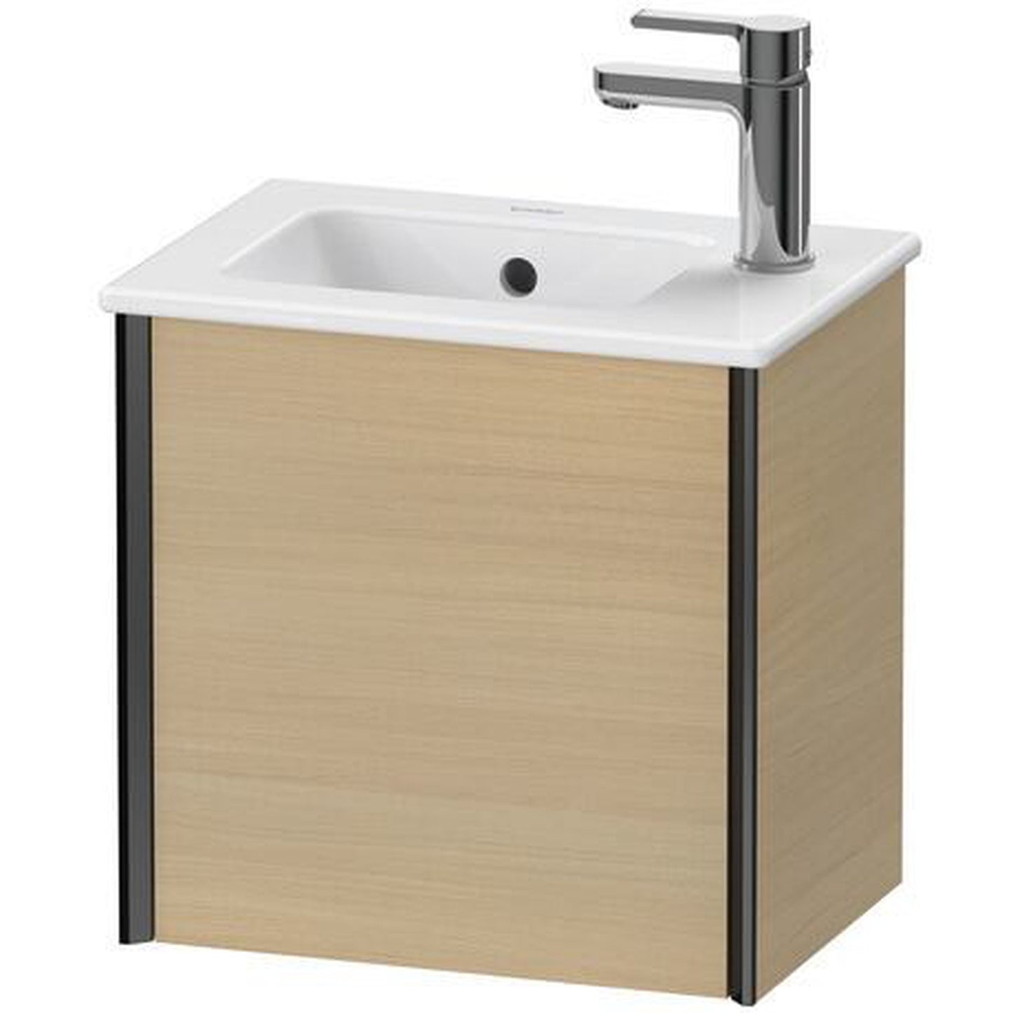 Duravit Xviu 16" x 16" x 11" One Door Wall-Mount Vanity Unit With Left Hinge, Mediterreanean Oak Real Wood Veneer (XV4024LB271)