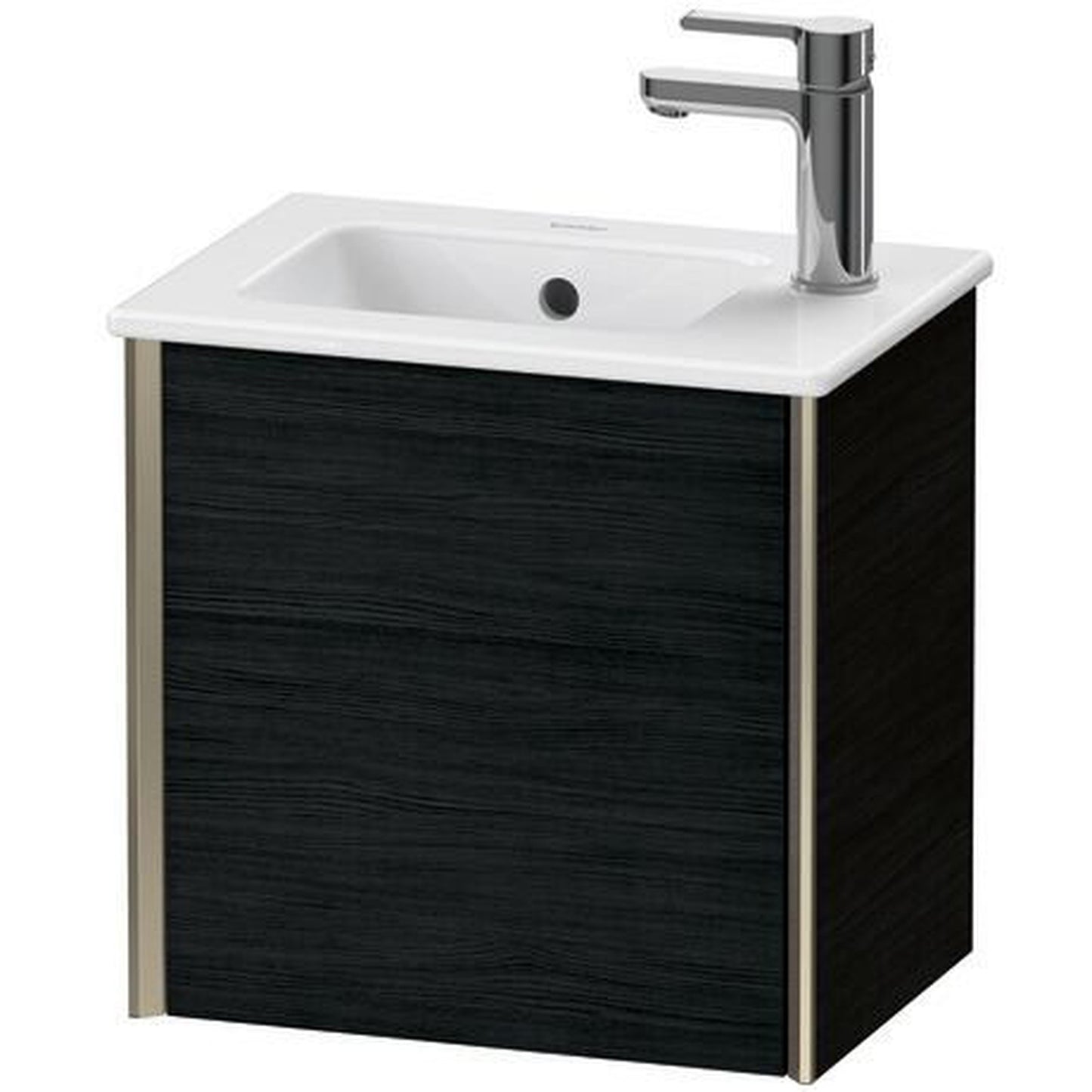Duravit Xviu 16" x 16" x 11" One Door Wall-Mount Vanity Unit With Left Hinge, Oak Black (XV4024LB116)