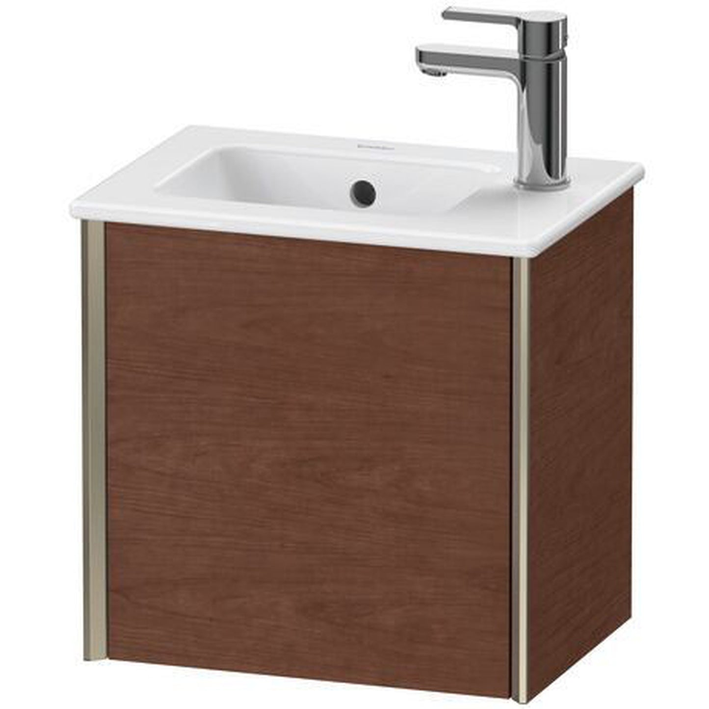 Duravit Xviu 16" x 16" x 11" One Door Wall-Mount Vanity Unit With Right Hinge, American Walnut (XV4024RB113)