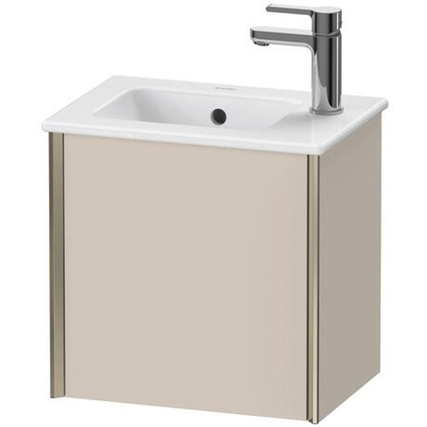 Duravit Xviu 16" x 16" x 11" One Door Wall-Mount Vanity Unit With Right Hinge, Taupe Matt (XV4024RB191)
