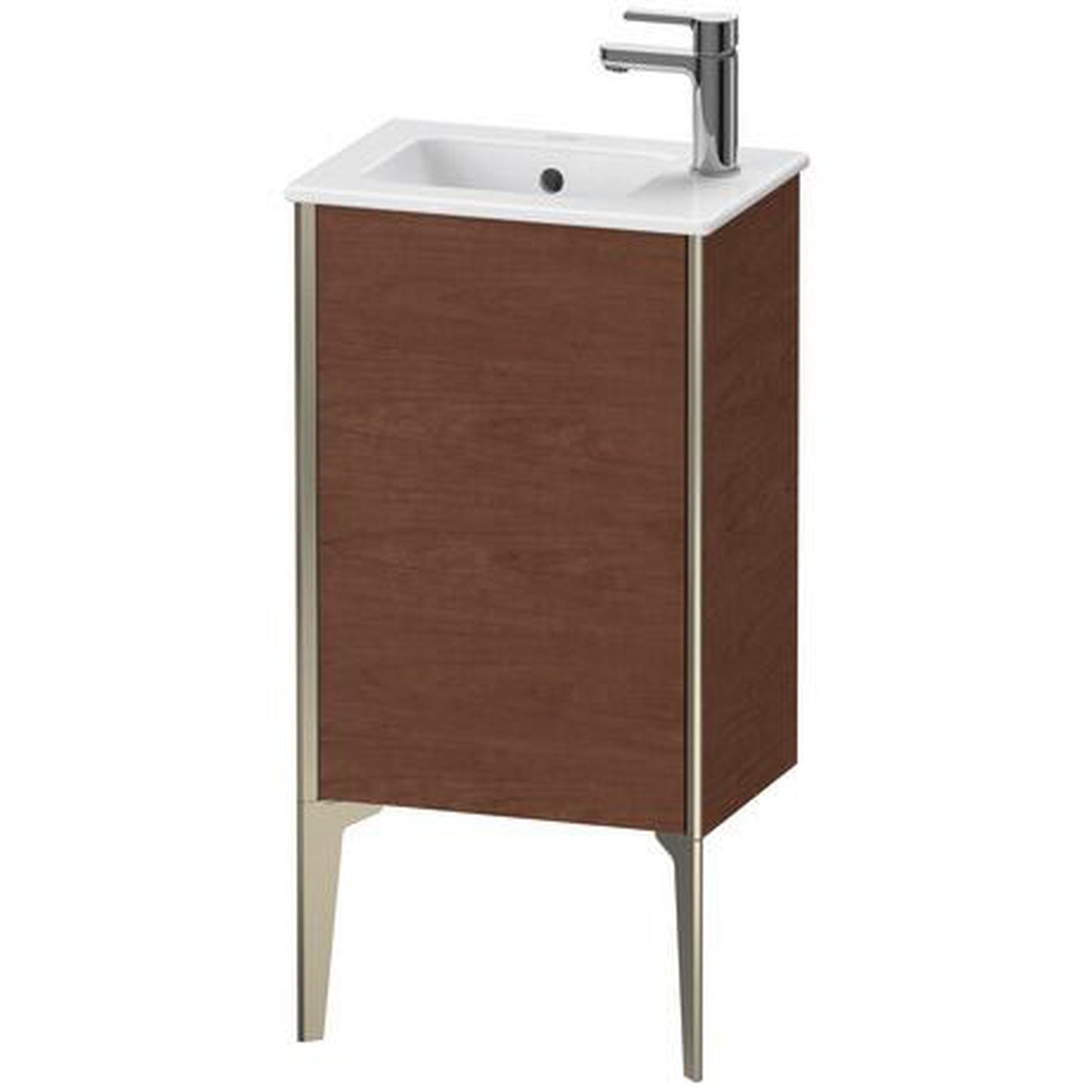 Duravit Xviu 16" x 23" x 11" One Door Floorstanding Vanity Unit With Left Hinge, American Walnut (XV4480LB113)
