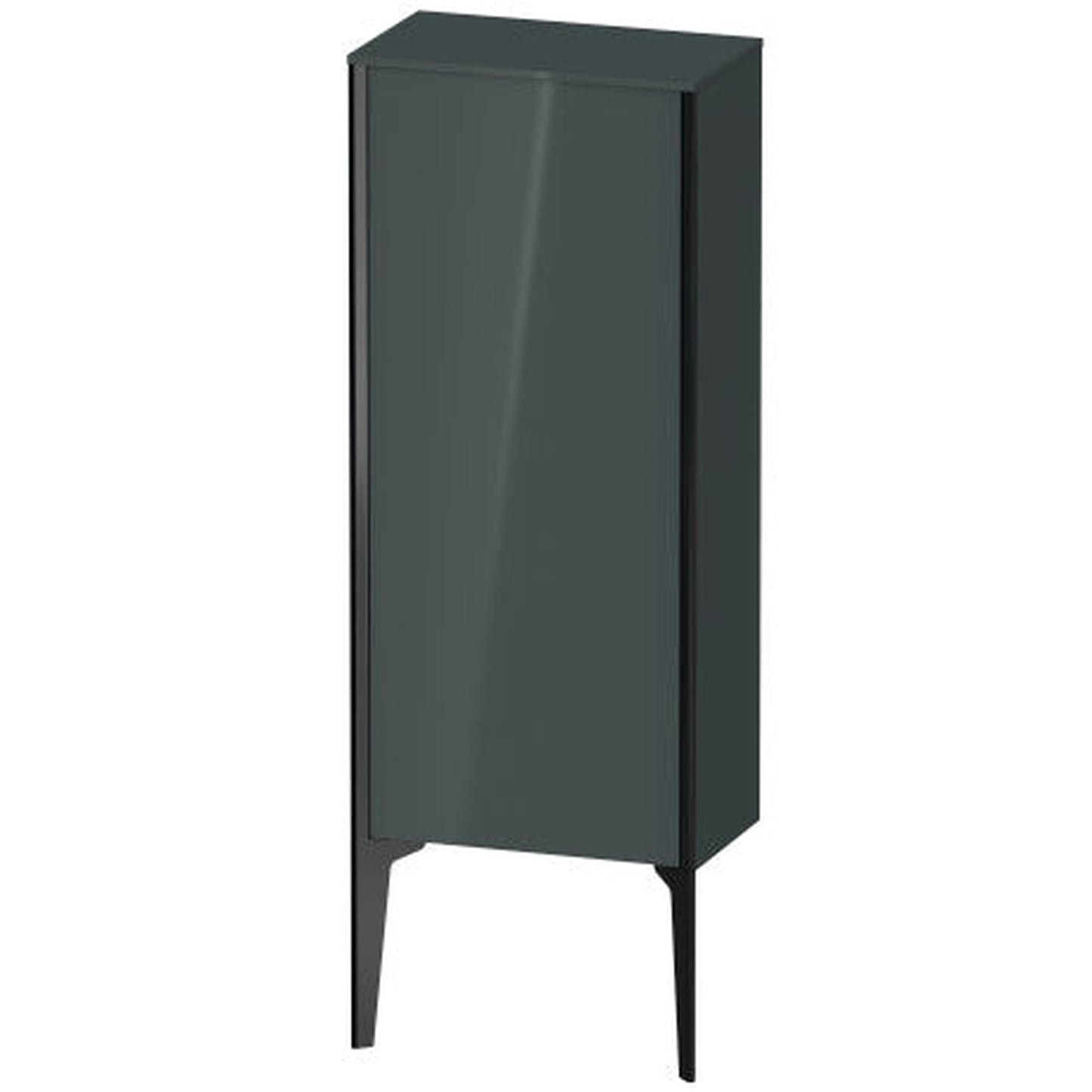 Duravit Xviu 16" x 35" Semi Tall Cabinet With Left Hinge, Black Matt and Dolomiti Grey High Gloss Lacquer Finish (XV1305LB238)