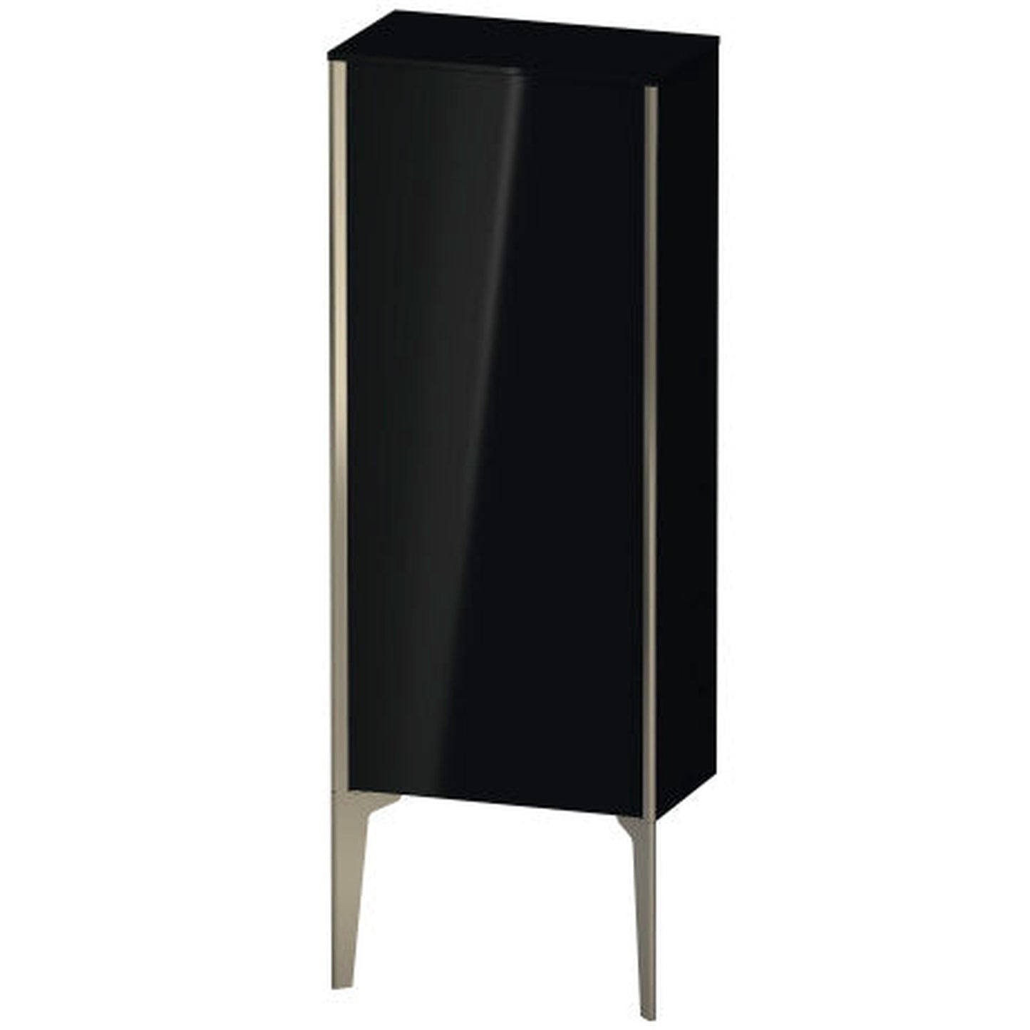 Duravit Xviu 16" x 35" Semi Tall Cabinet With Left Hinge, Champagne Matt and Black High Gloss Lacquer Finish (XV1305LB140)