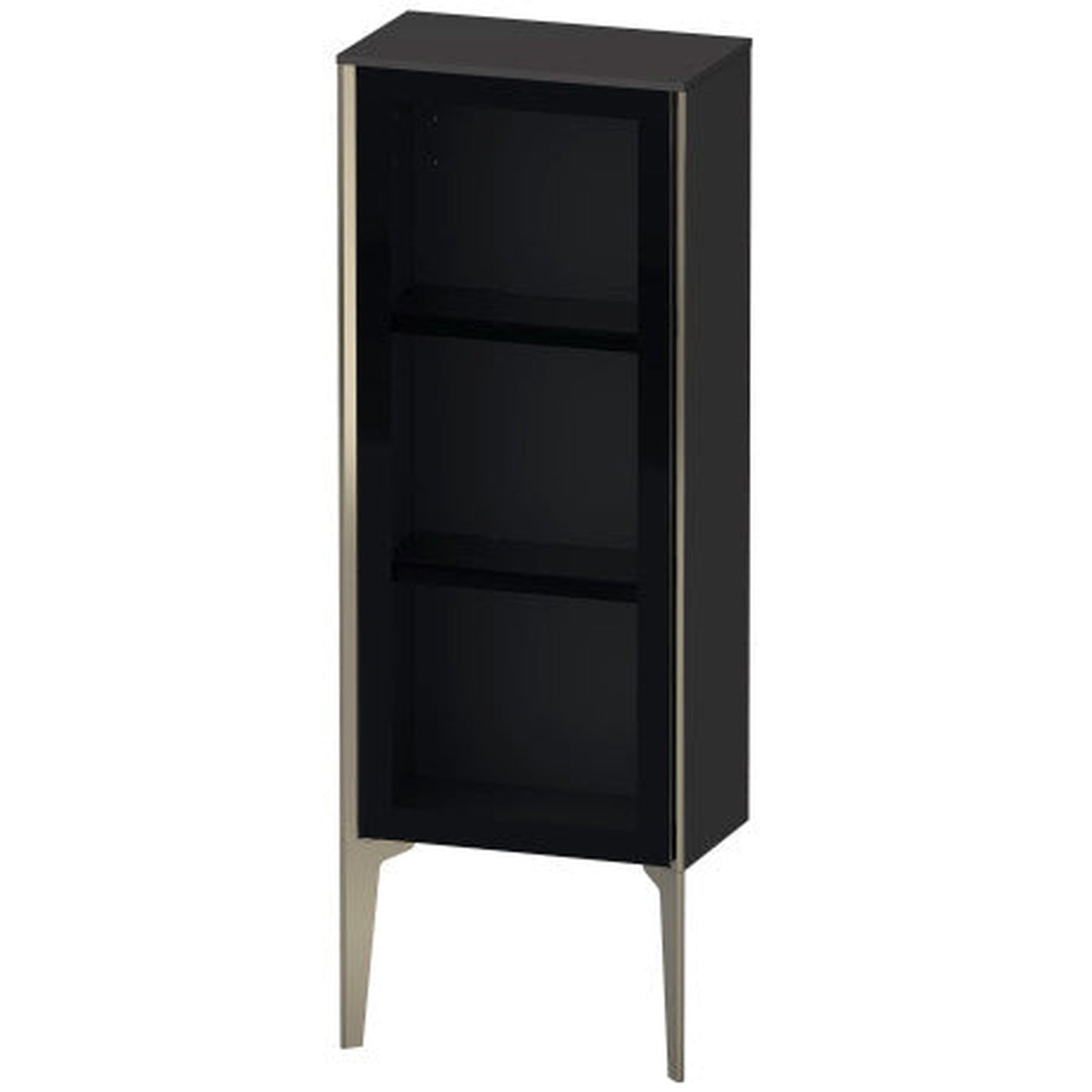 Duravit Xviu 16" x 35" Semi Tall Cabinet With Left Hinge, Champagne Matt and Graphite Super Matt Finish (XV1360LB180)