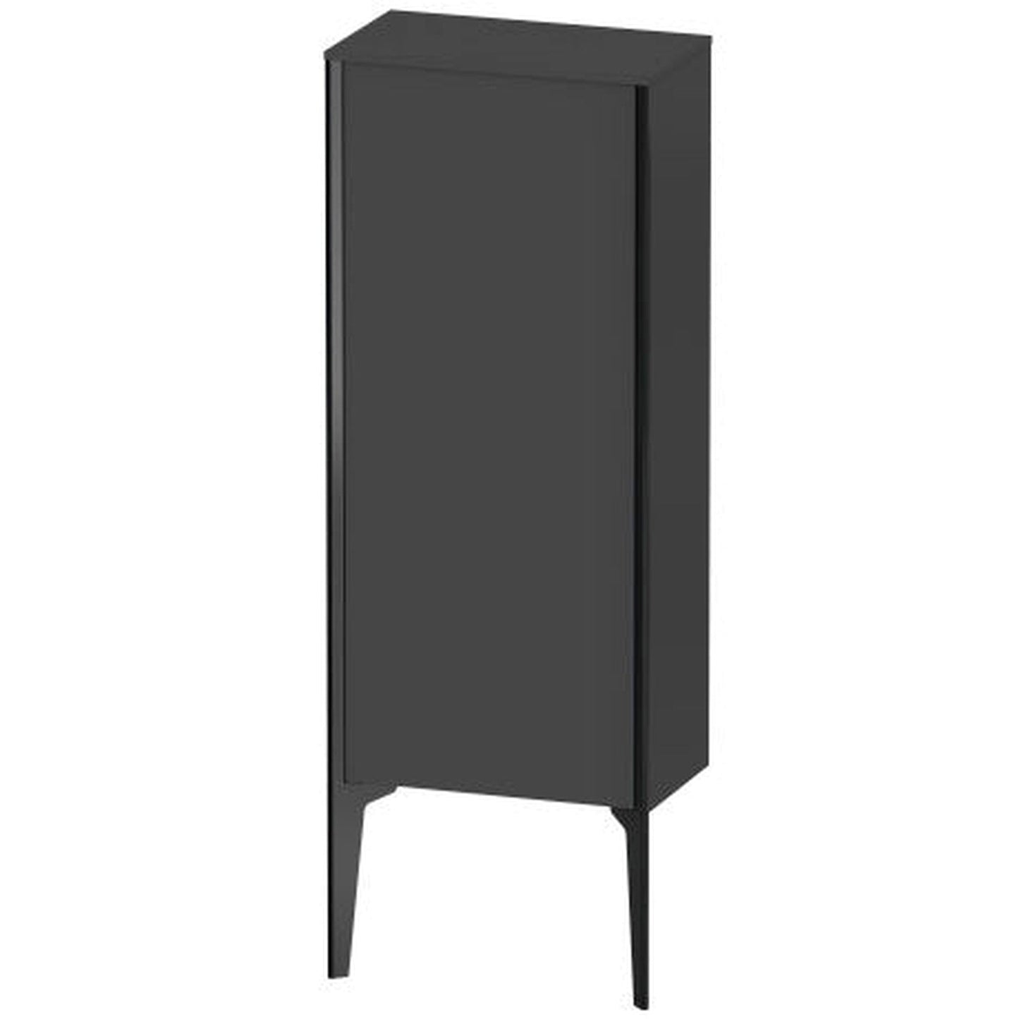 Duravit Xviu 16" x 35" Semi Tall Cabinet With Right Hinge, Black Matt and Graphite Super Matt Finish (XV1305-RB)