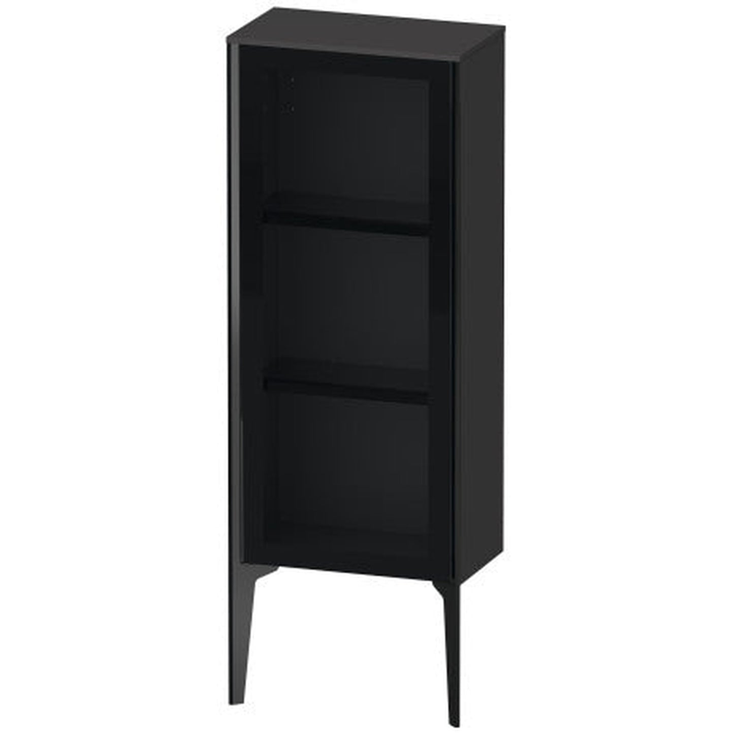 Duravit Xviu 16" x 35" Semi Tall Cabinet With Right Hinge, Black Matt and Graphite Super Matt Finish (XV1360RB280)
