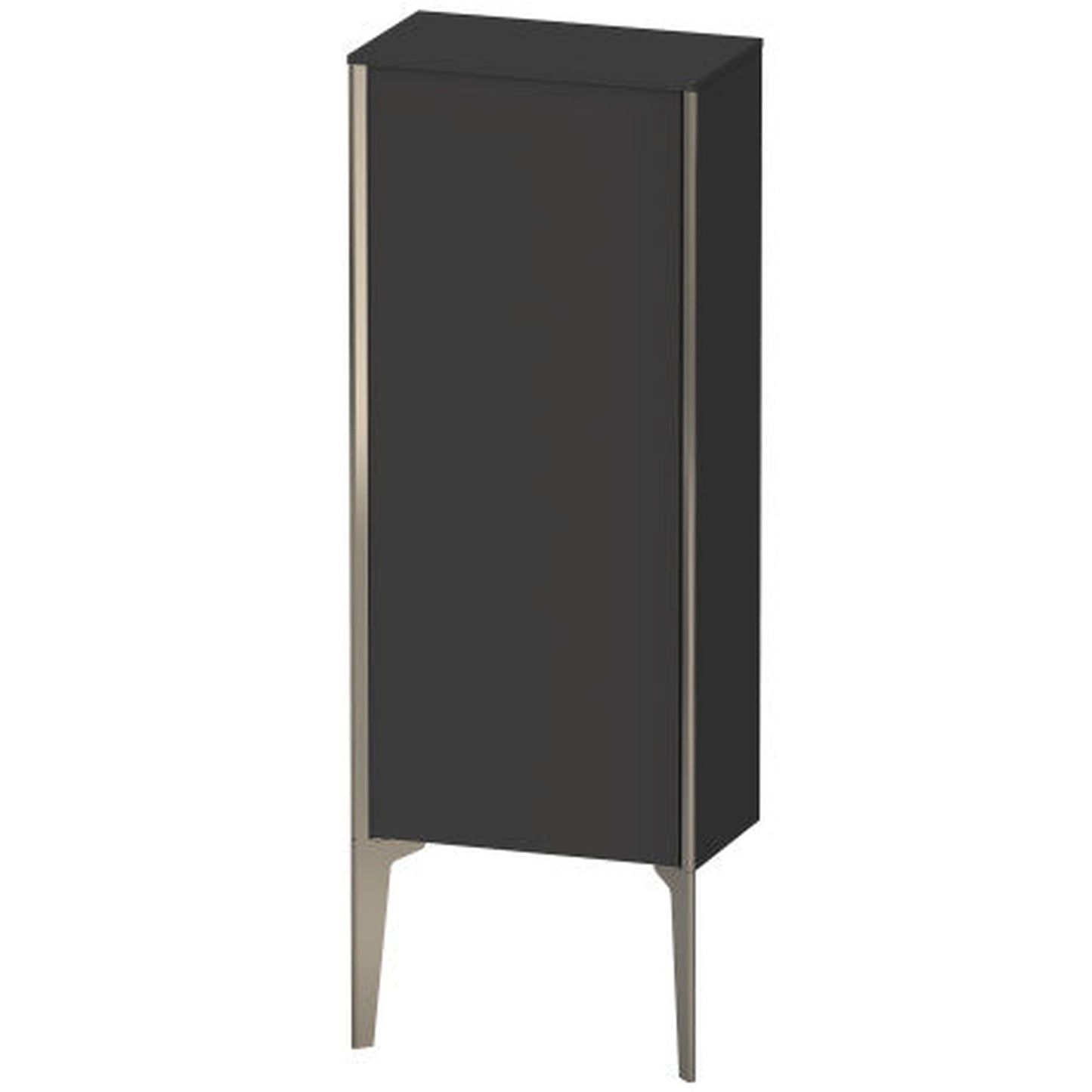 Duravit Xviu 16" x 35" Semi Tall Cabinet With Right Hinge, Champagne Matt and Graphite Super Matt Finish (XV1305RB180)