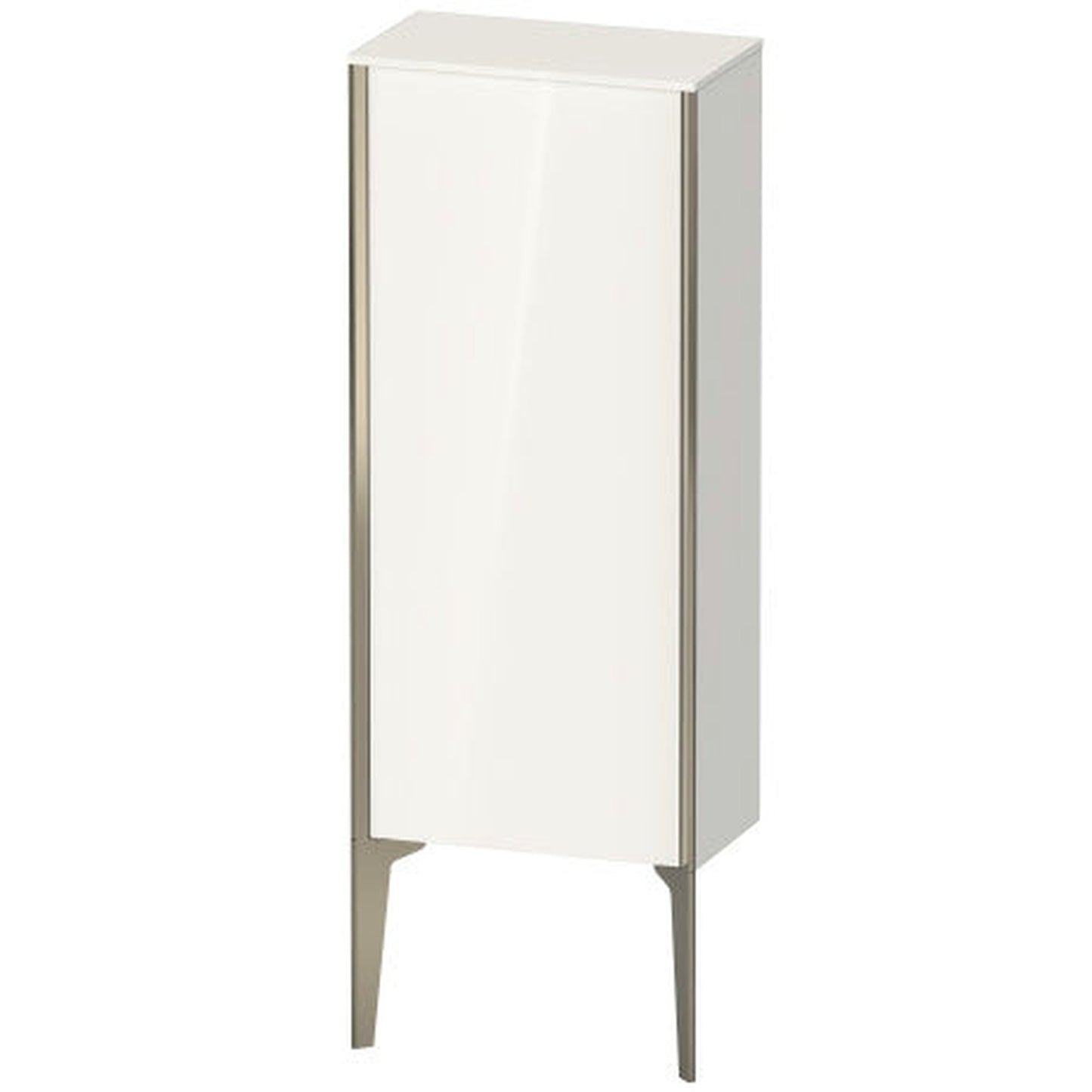 Duravit Xviu 16" x 35" Semi Tall Cabinet With Right Hinge, Champagne Matt and White High Gloss Lacquer Finish (XV1305RB185)