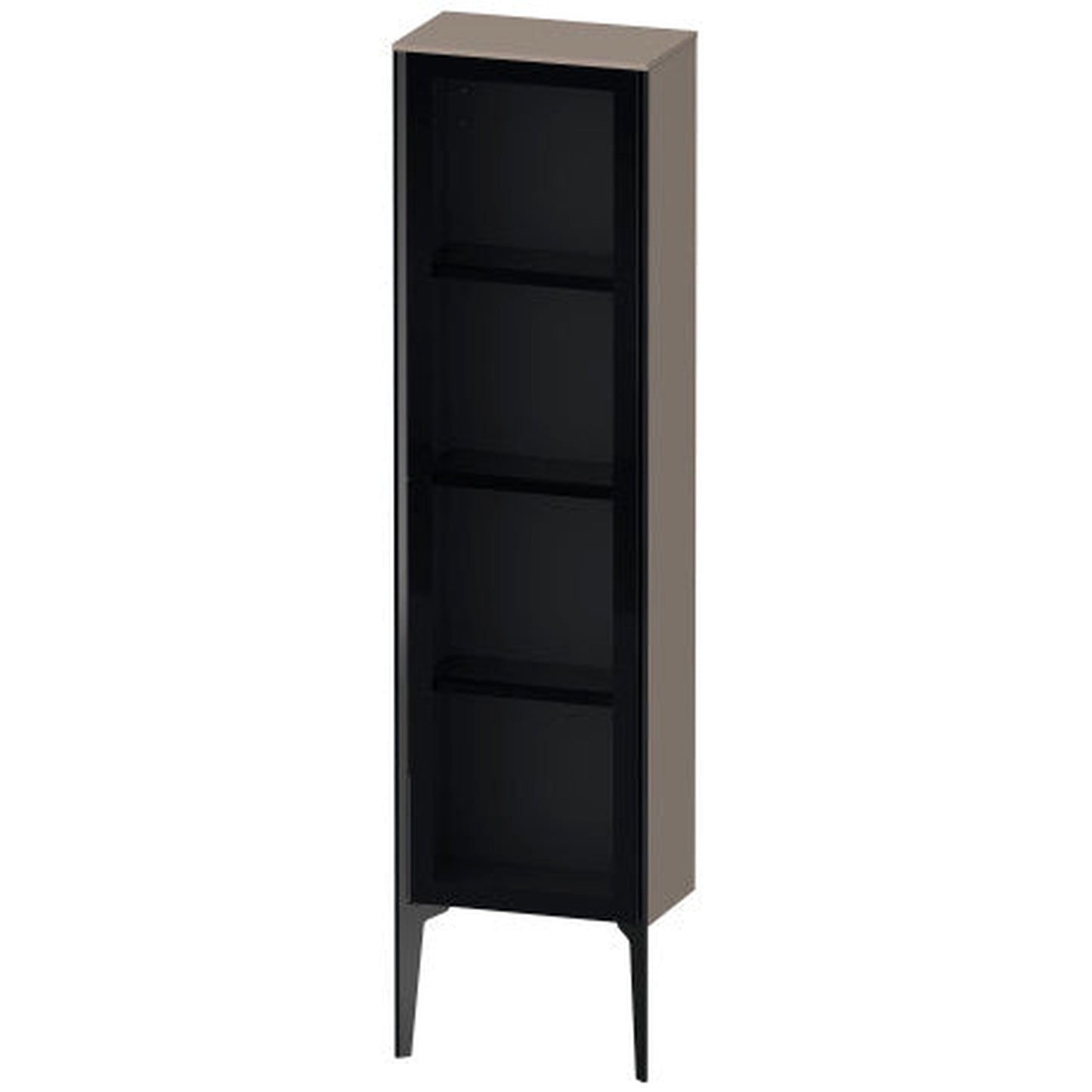 Duravit Xviu 16" x 52" Semi Tall Cabinet With Left Hinge, Black Matt and Basalt Matt Finish (XV1365LB243)