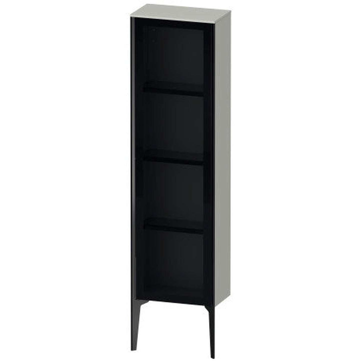 Duravit Xviu 16" x 52" Semi Tall Cabinet With Left Hinge, Black Matt and Concrete Grey Matt Finish (XV1365LB207)