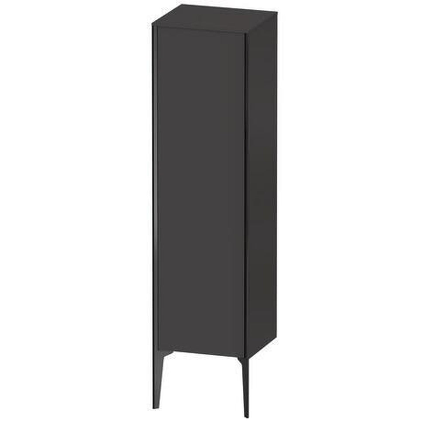 Duravit Xviu 16" x 52" Semi Tall Cabinet With Left Hinge, Black Matt and Graphite Super Matt Finish (XV1325LB280)