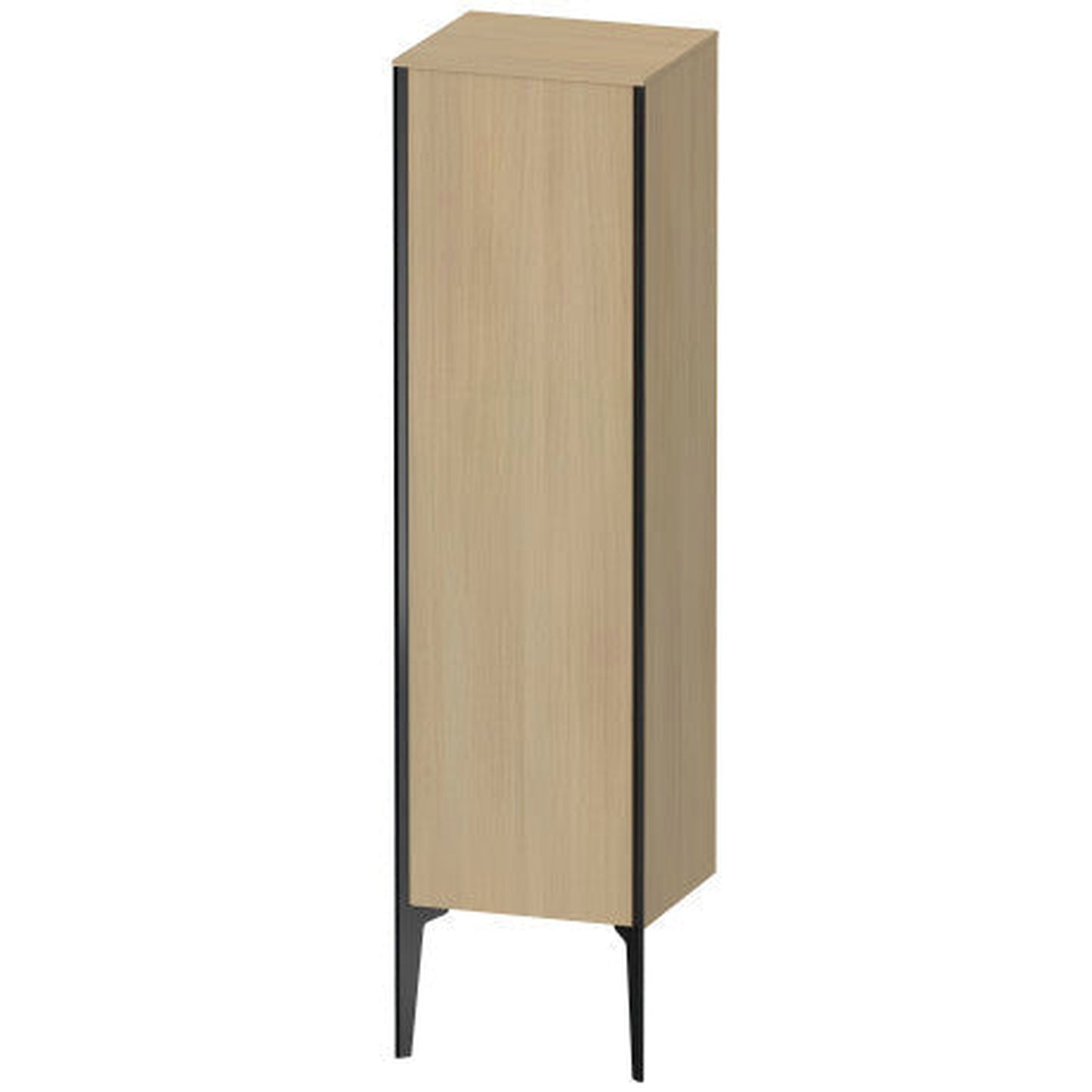 Duravit Xviu 16" x 52" Semi Tall Cabinet With Left Hinge, Black Matt and Mediterreanean Oak Real Wood Veneer Finish (XV1325LB271)