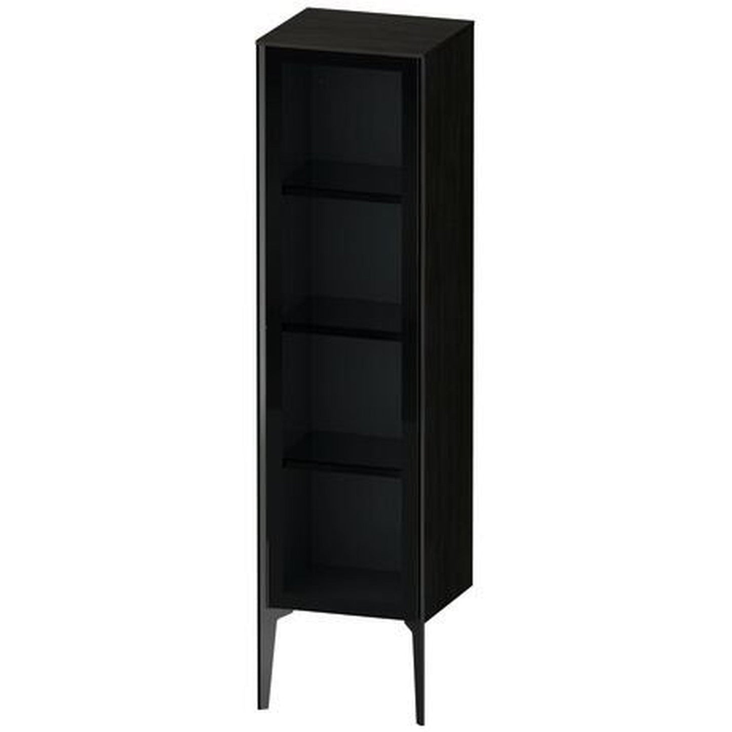Duravit Xviu 16" x 52" Semi Tall Cabinet With Left Hinge, Black Matt and Oak Black Finish (XV1367LB216)