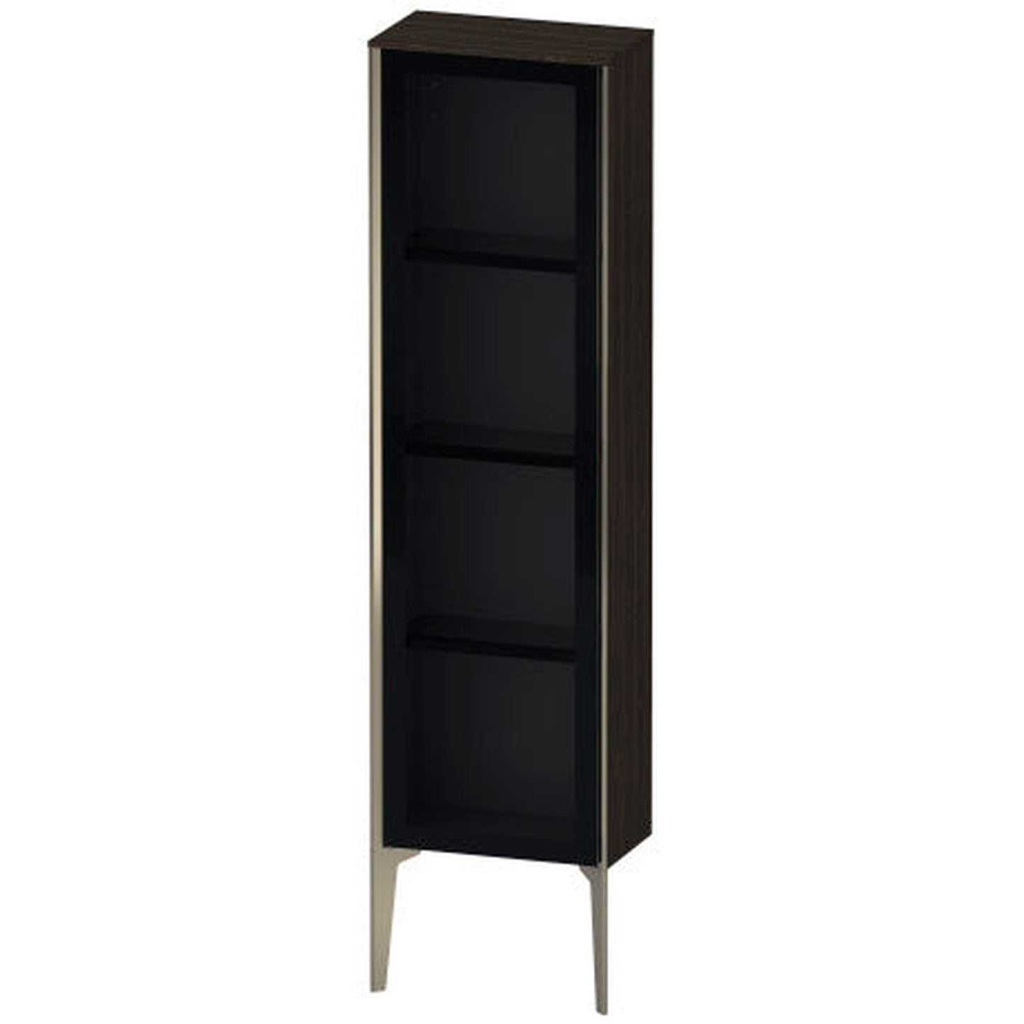 Duravit Xviu 16" x 52" Semi Tall Cabinet With Left Hinge, Champagne Matt and Brushed Walnut Real Wood Veneer Finish (XV1365LB169)