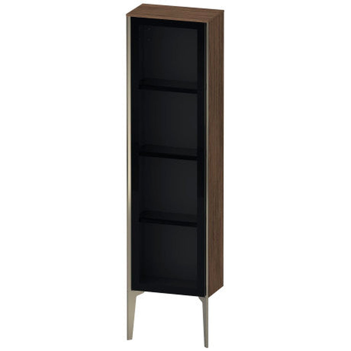 Duravit Xviu 16" x 52" Semi Tall Cabinet With Left Hinge, Champagne Matt and Walnut Dark Finish (XV1365LB121)