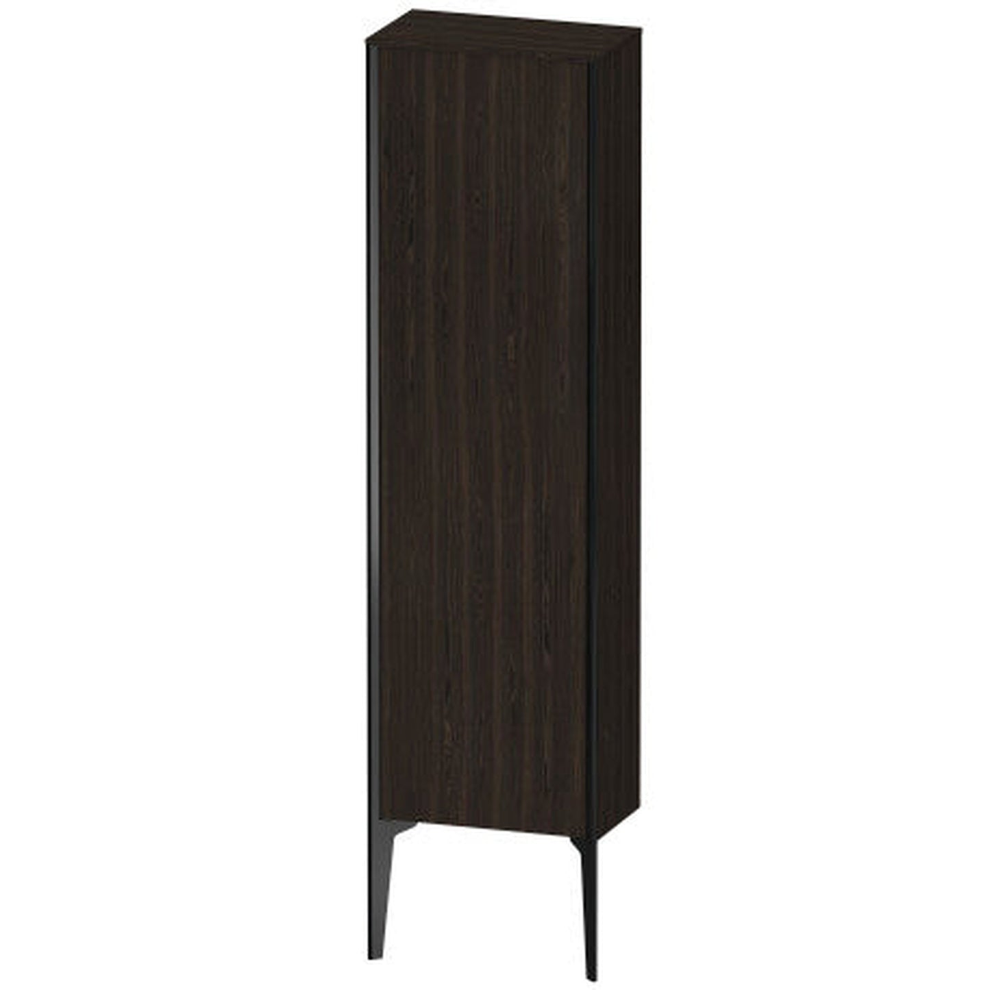 Duravit Xviu 16" x 52" Semi Tall Cabinet With Right Hinge, Black Matt and Brushed Walnut Real Wood Veneer Finish (XV1315RB269)