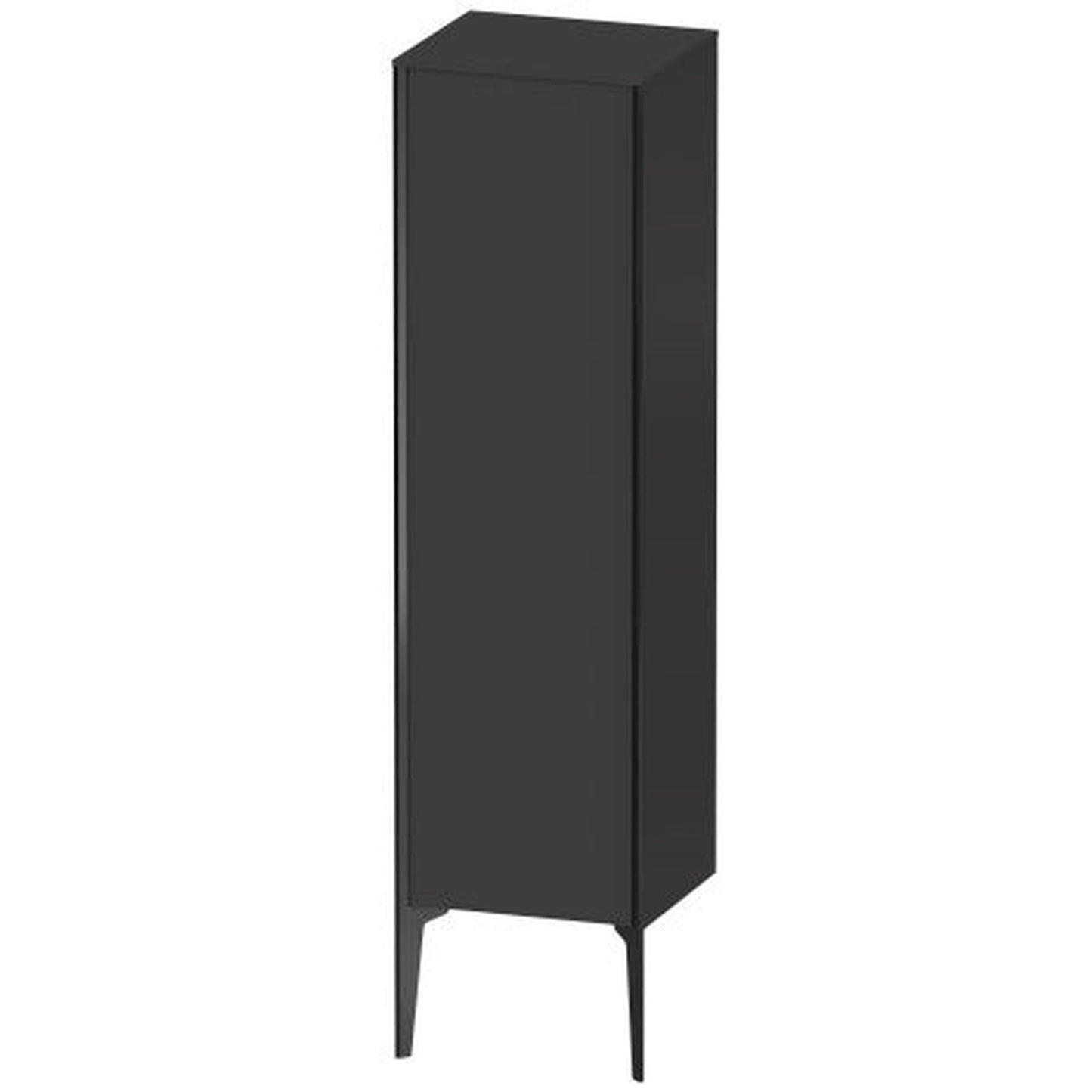 Duravit Xviu 16" x 52" Semi Tall Cabinet With Right Hinge, Black Matt and Graphite Super Matt Finish (XV1325RB280)