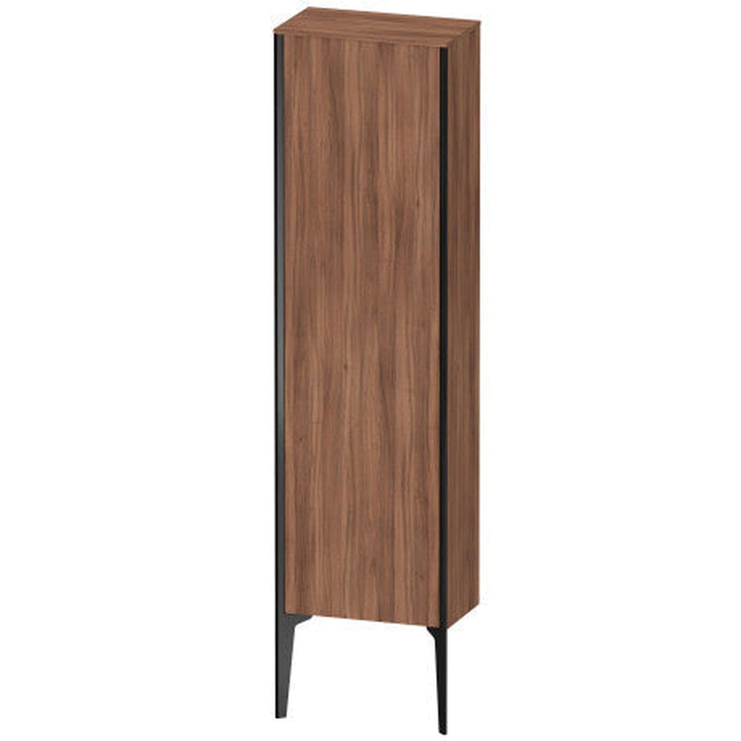 Duravit Xviu 16" x 52" Semi Tall Cabinet With Right Hinge, Black Matt and Natural Walnut Finish (XV1315-RB)