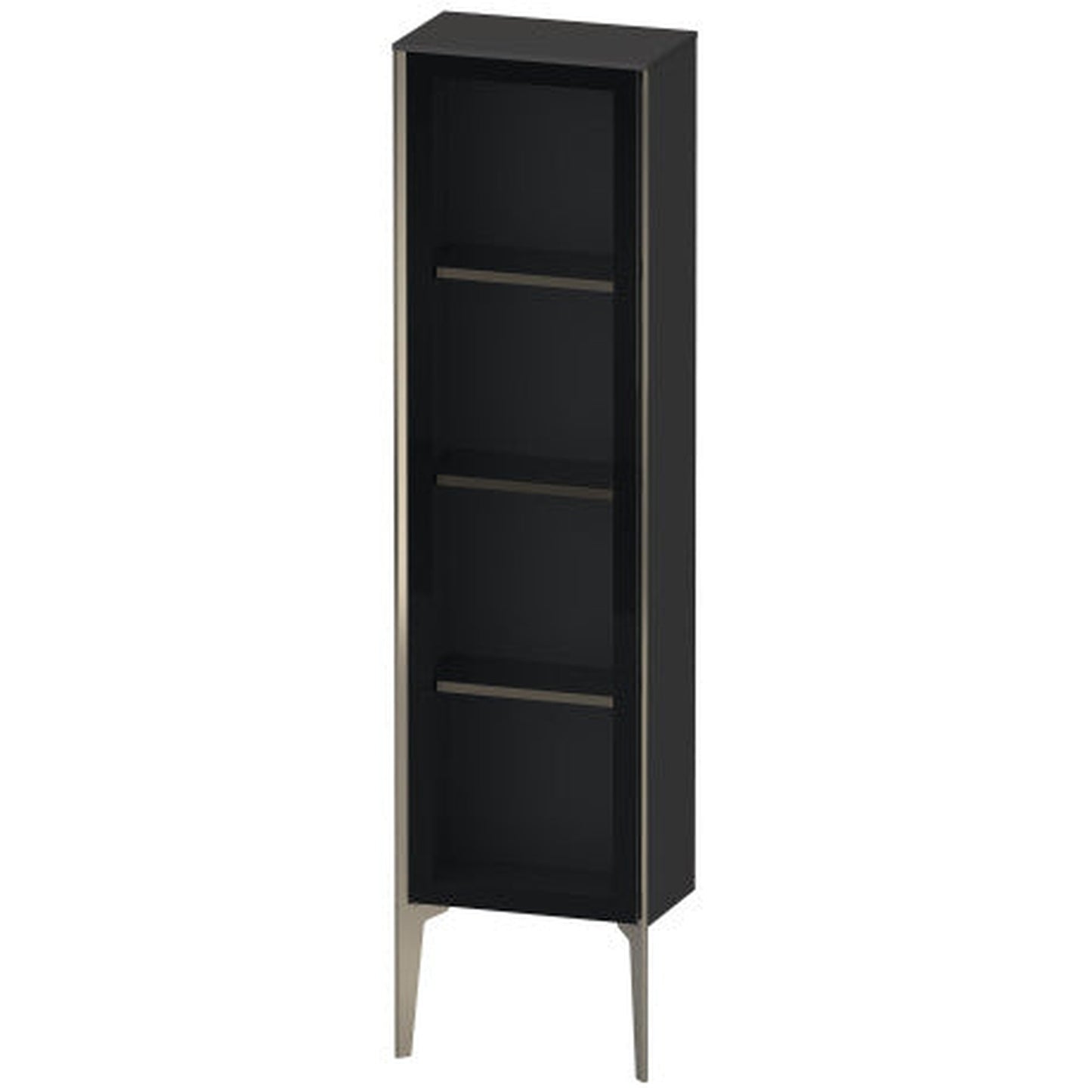 Duravit Xviu 16" x 52" Semi Tall Cabinet With Right Hinge, Champagne Matt and Graphite Super Matt Finish (XV1365RB180)