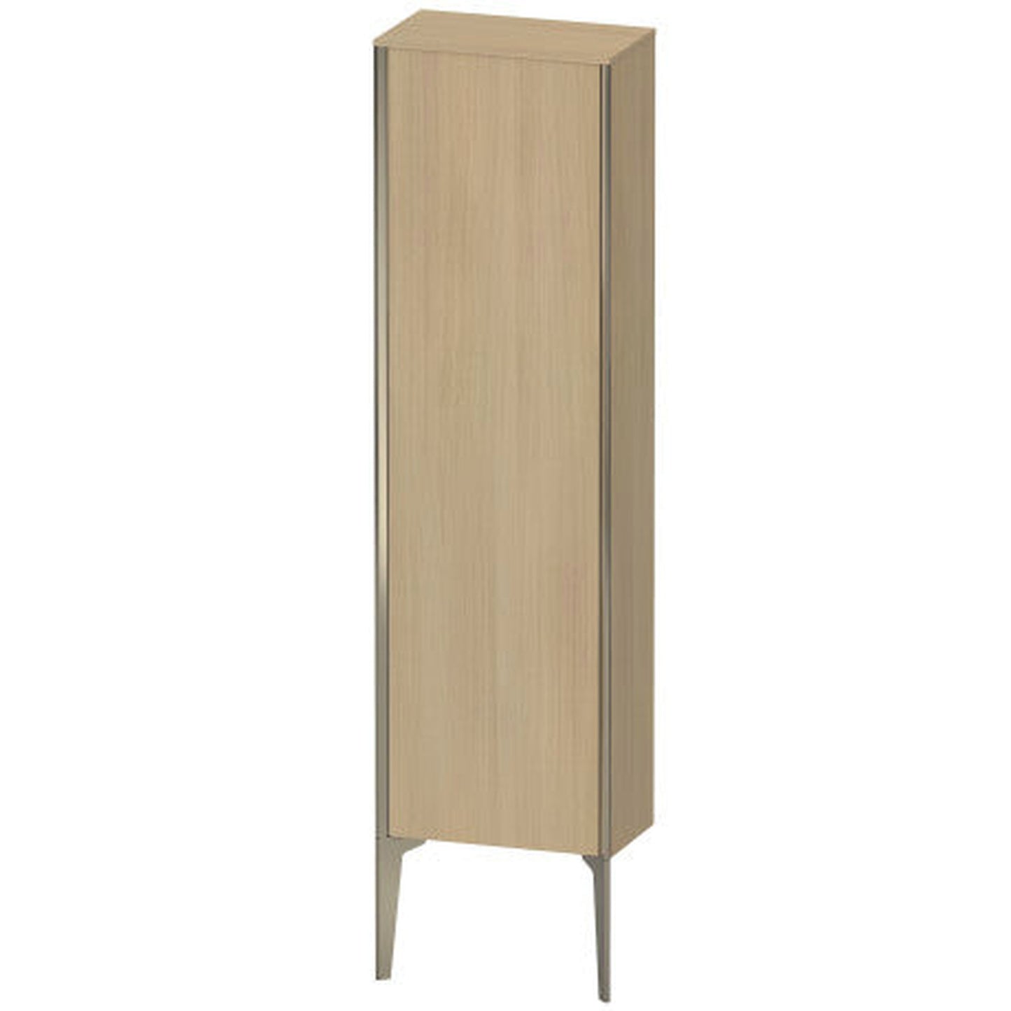 Duravit Xviu 16" x 52" Semi Tall Cabinet With Right Hinge, Champagne Matt and Mediterreanean Oak Real Wood Veneer Finish (XV1315RB171)