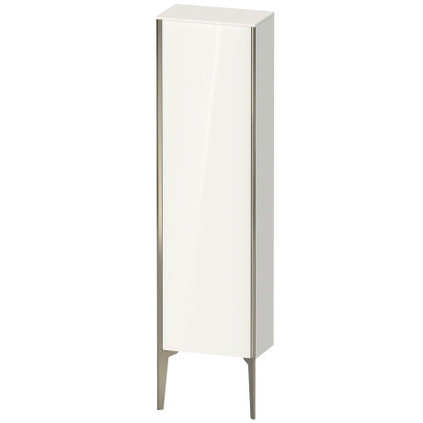 Duravit Xviu 16" x 52" Semi Tall Cabinet With Right Hinge, Champagne Matt and White High Gloss Finish (XV1315-RB)